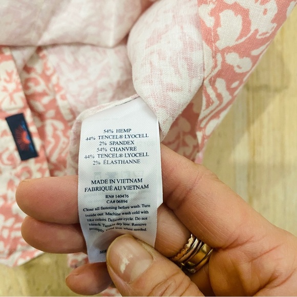 Faherty coral print short sleeve button up shirt - Picture 7 of 8